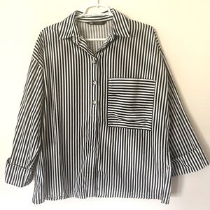 Zara Striped Button Down Top